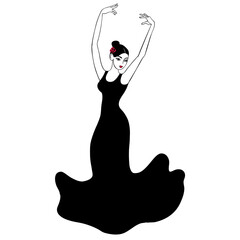 woman dancing flamenco vector illustration