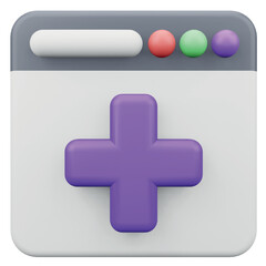 Obraz premium Online medical browser 3D rendering isometric icon.