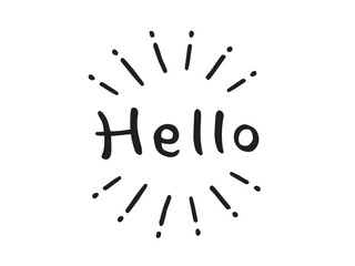 かわいい手書き文字のHello／手書き文字イラスト素材