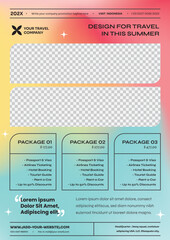 Gradient Mesh Style for Summer Vacation Vibes Flyer Templates in A4 Size and Creative Color