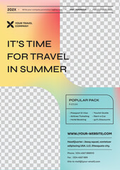 Gradient Mesh Style for Summer Vacation Vibes Flyer Templates in A4 Size and Creative Color