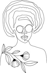 Surreal Faces Continuous line, drawing of set faces and hairstyles, fashion concept, woman's beauty, minimalist, illustration, pretty sexy. Take care of yourself.