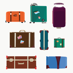 set of suitcases illustration