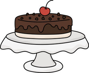 Ice Cream Cake Illustration Style