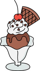 Sundae Chocolate Illustration Style