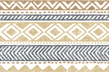 Etnische naadloze streeppatroon. Tribal geometrische vector achtergrond, boho motief, tribal getextureerde ornament illustratie. Textiel print