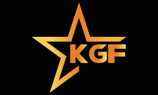 KGF golden luxury star icon three letter logo design vector template. royal logo | luxury logo | jewelry logo | premium logo | iconic logo | Victoria logo |	