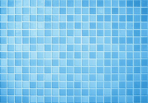 Blue light ceramic wall chequered and floor tiles mosaic background. Design pattern geometric.