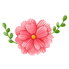 Watercolor Heart shape flower clipart