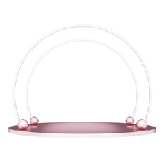 podium ring stage pallet circle curved display curve 3D illustration