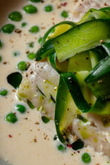 Pike perch fillet with cream sauce