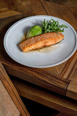 Grilled salmon with avocado