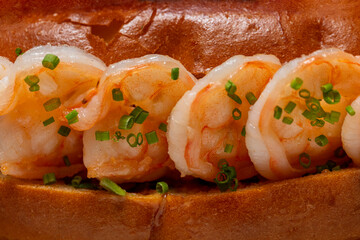 Hot dog with shrimp