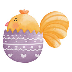 Easter Chick watercolor clipart