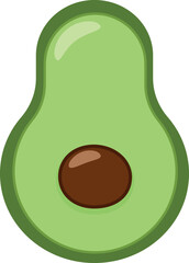 Avocado line icon in color on a white background