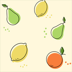 summer fruit linear color juicy pattern