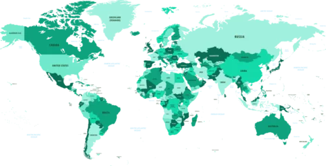 世界地図国名海名入り Vector of world map © Tkz26 Graphics