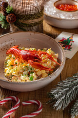 Table with New Year's dishes