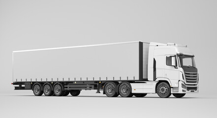 Naklejka na ściany i meble white truck for logistics company - 3D Illustration