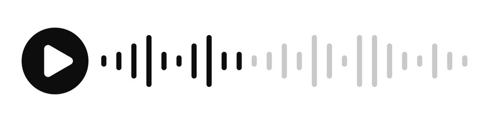 Voice message. Soundwave line. Audio waves. Record music player. Podcast. Equalizer icon. Voice playback. Vector illustration