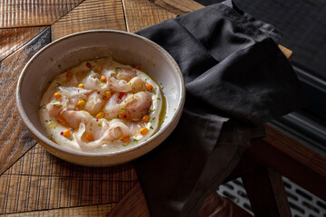 Sea bass fillet sashimi