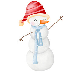 Christmas Birthday-Snowman watercolor