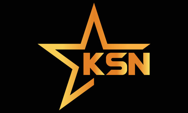 KSN golden luxury star icon three letter logo design vector template. royal logo | luxury logo | jewelry logo | premium logo | iconic logo | Victoria logo |	