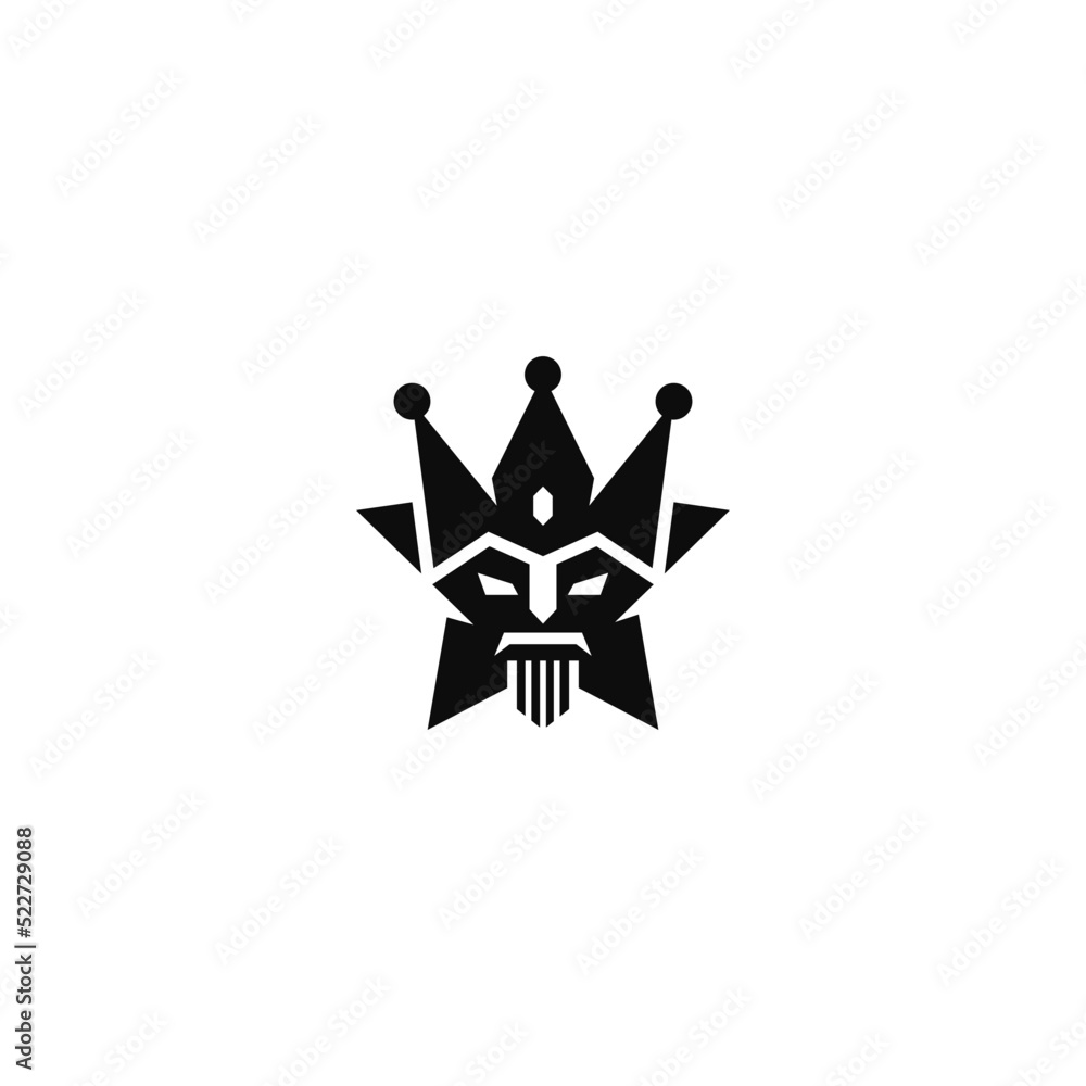 Sticker king crown combination with star. logo design.