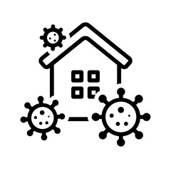 Black line icon for Coronavirus