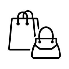 Black line icon for Bags