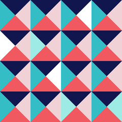 Polygonal seamless pattern. Colored triangles. 