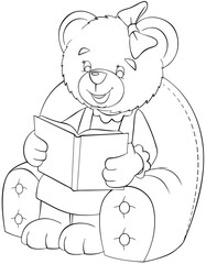 Cartoon bear for coloring page.