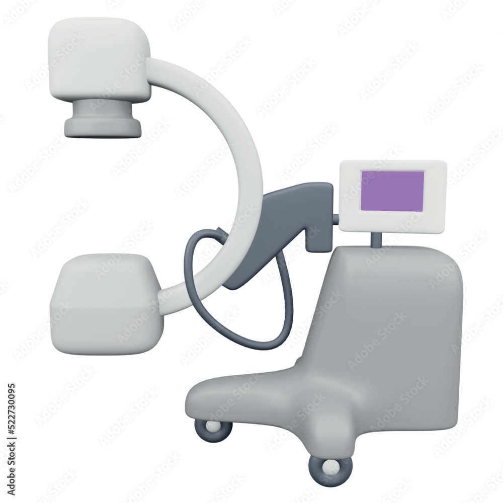 Poster x-ray machine 3d rendering isometric icon.