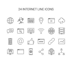 Line icon set. Internet pack. Vector Illustration