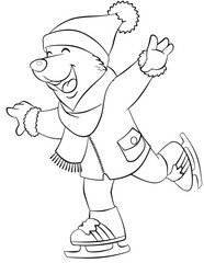 Cartoon bear for coloring page.