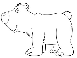 Cartoon bear for coloring page.