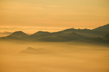 sunset in the mountains
