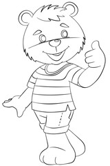 Cartoon bear for coloring page.