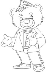 Cartoon bear for coloring page.