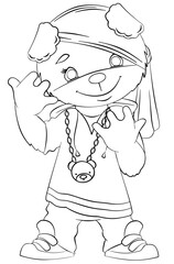 Cartoon bear for coloring page.