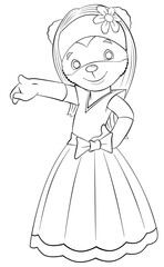 Cartoon bear for coloring page.