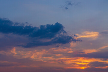 Clouds on the sunset sky