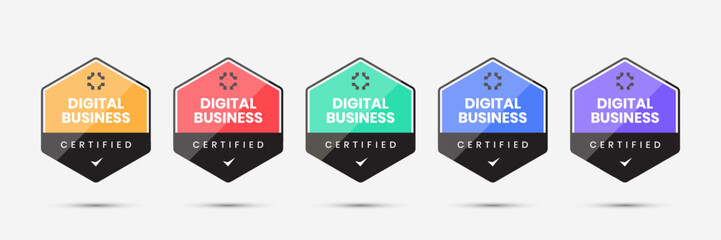 Digital badge certification for business company template - obrazy, fototapety, plakaty