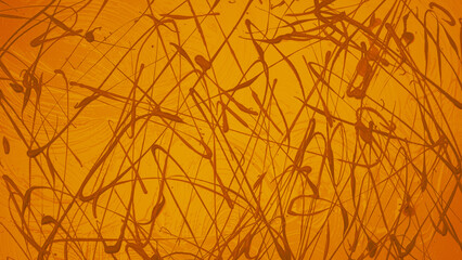 Orange yellow acrylic or oil paint texture. Closeup of the brush stroke paint. Colorful abstract painting background