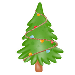 Christmas-Tree flat watercolor
