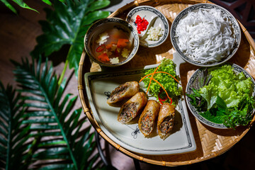 Set breakfast with different dishes
