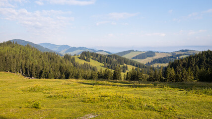 Idyllic mountain landscape early in the morning in Austria