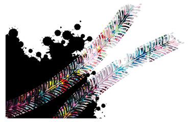 Fototapeta premium Colorful tire track on white background