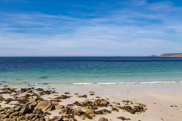 Looking out to sea, at Sennen beach in Cornwall