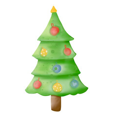 christmas tree watercolor